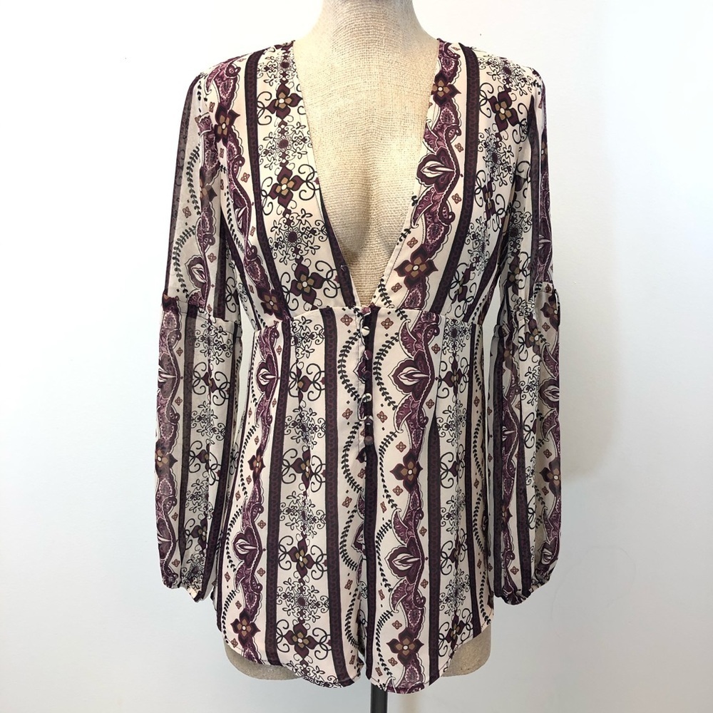 Forever‎ 21 boho low cut romper